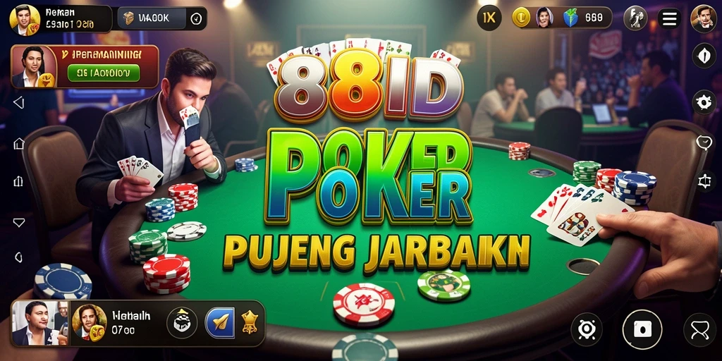 Tampilan gameplay poker yang seru dan interaktif di 88ID.