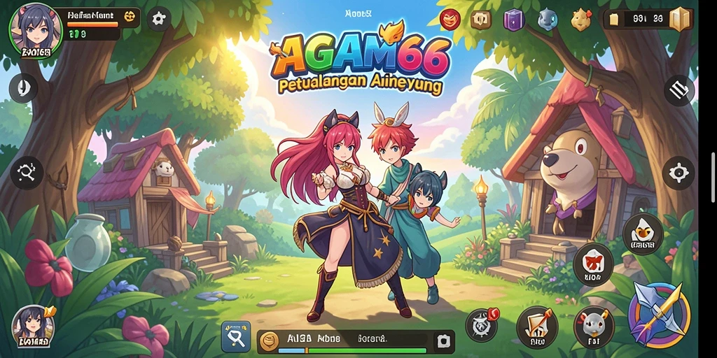 Gameplay AGAM66 dengan aksi karakter anime yang dinamis.