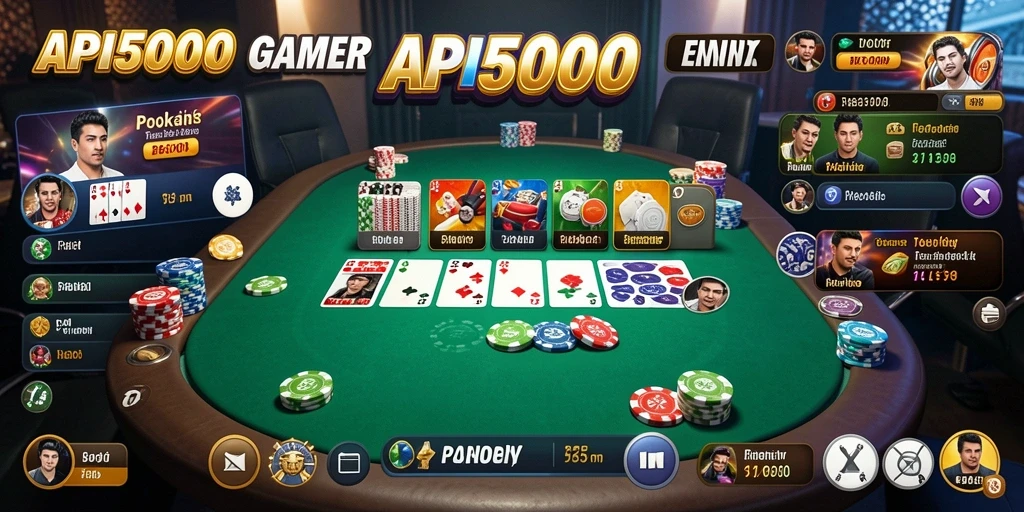 Tampilan gameplay Poker yang menegangkan di API5000.