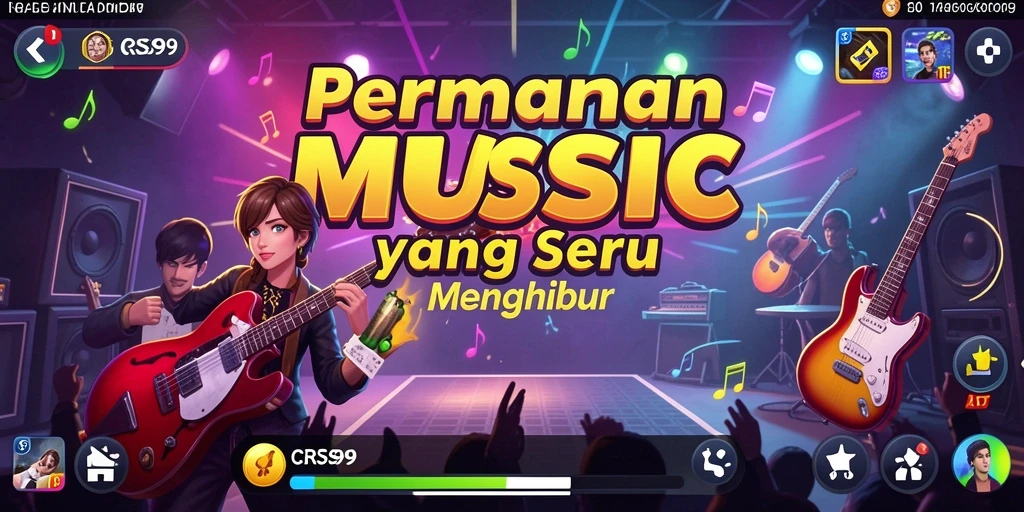 Screenshot CRS99 menampilkan gameplay seru dengan musik yang dinamis.