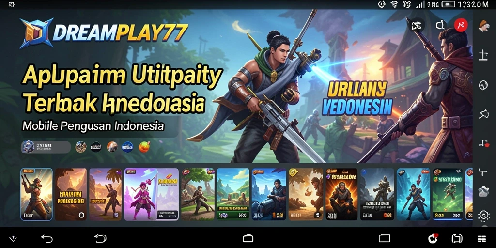Screenshot utama menampilkan tampilan antarmuka DREAMPLAY77 yang simpel dan efektif.