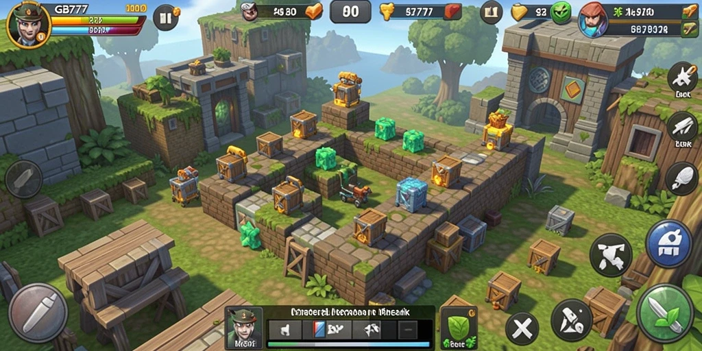 Tampilan gameplay menegangkan dalam GB777 dengan menara pertahanan yang siap menghadapi musuh.