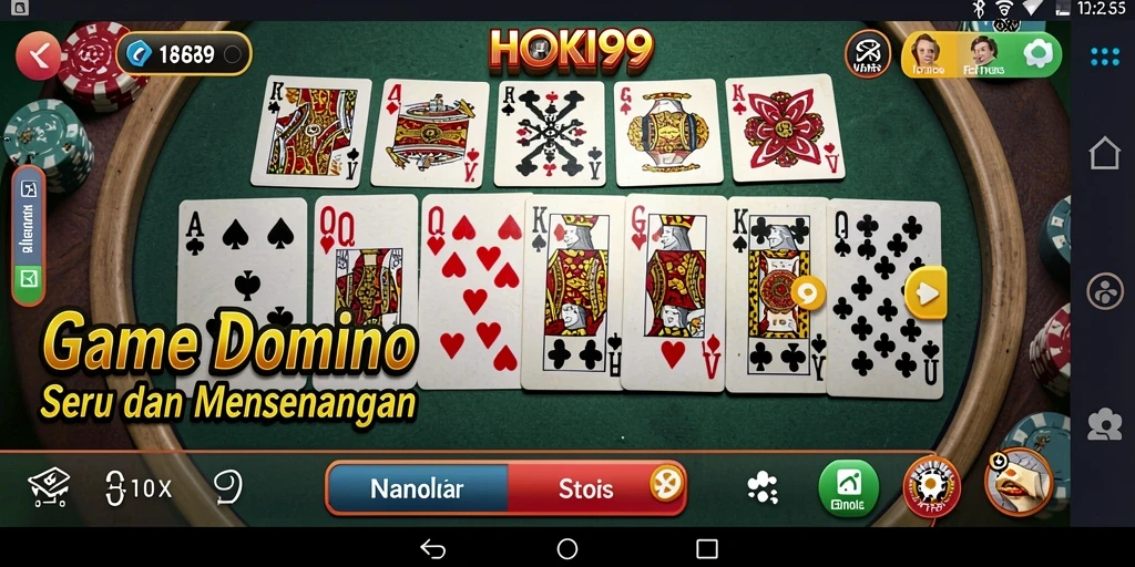 Tampilan gameplay seru dalam permainan Domino HOKI99.