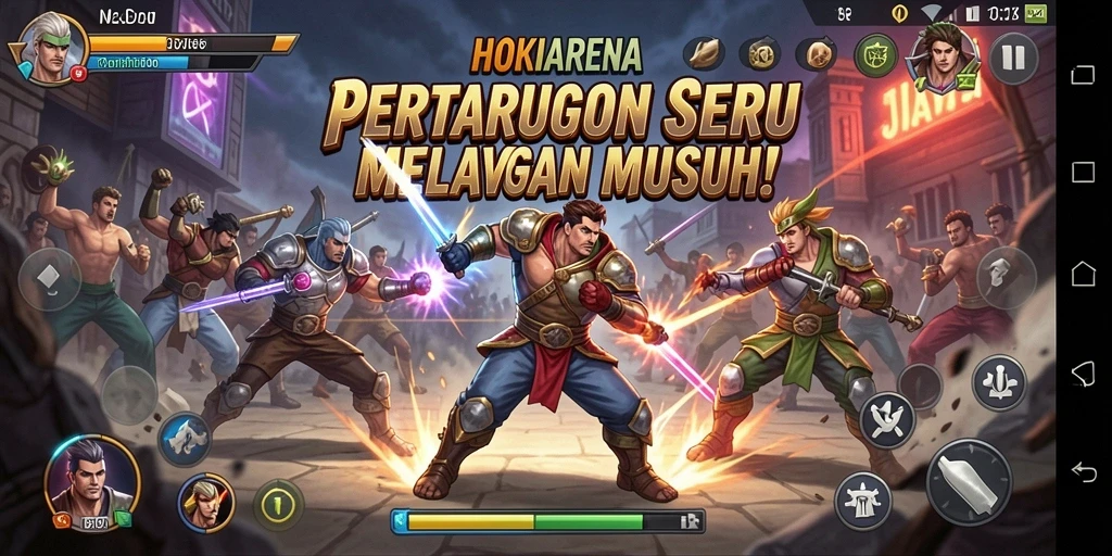 Gameplay HOKIARENA yang seru dan penuh aksi.