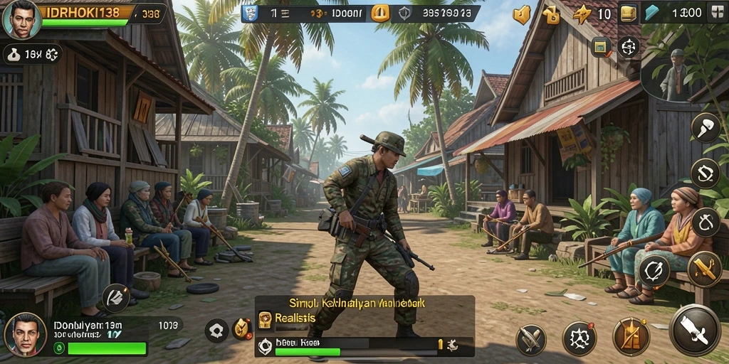Layar utama gameplay IDRHOKI138 dengan simulasi kehidupan yang realistis.