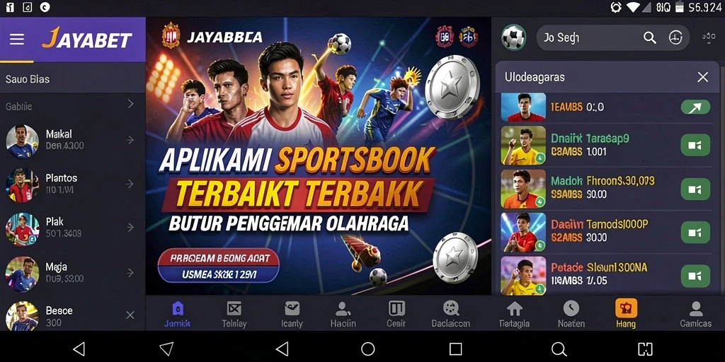 Tampilan menarik dari gameplay JAYABET dalam aplikasi Sportsbook.