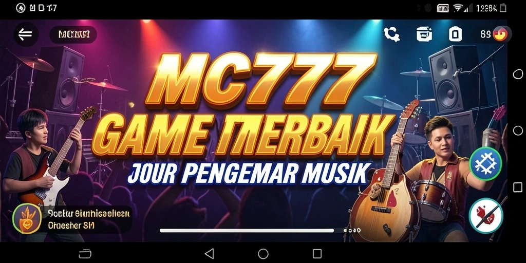 Screenshot gameplay MC777 yang menampilkan aksi permainan musik yang menarik.