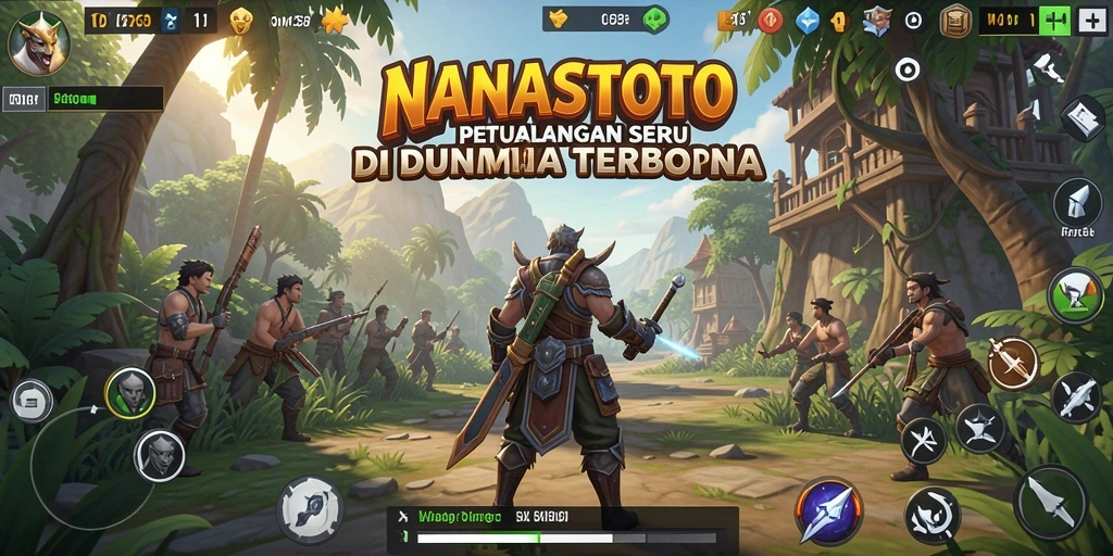 Gameplay NANASTOTO yang menampilkan petualangan di dunia terbuka.