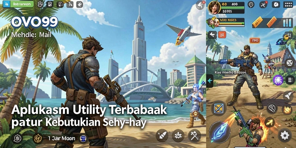 Tampilan aplikasi OVO99 dengan berbagai fitur utility.