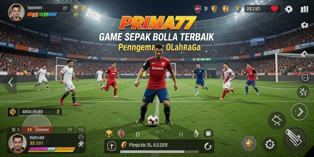 Tampilan permainan <strong>PRIMA77</strong> dengan aksi sepak bola yang mendebarkan.