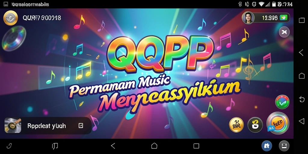 Tampilan gameplay QQRP yang penuh energi dan interaksi musik.