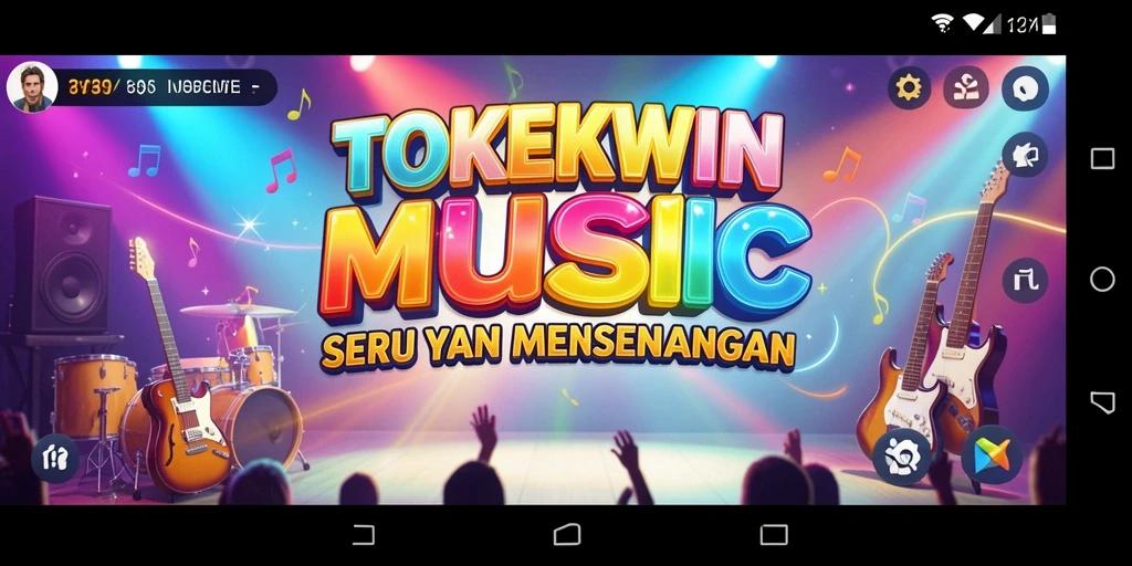 Tampilan gameplay seru di TOKEKWIN dengan variasi lagu.