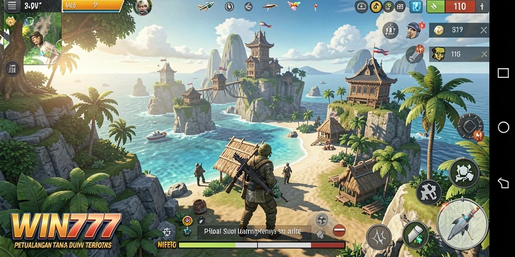 Tampilan gameplay Open World yang menakjubkan di WIN777.